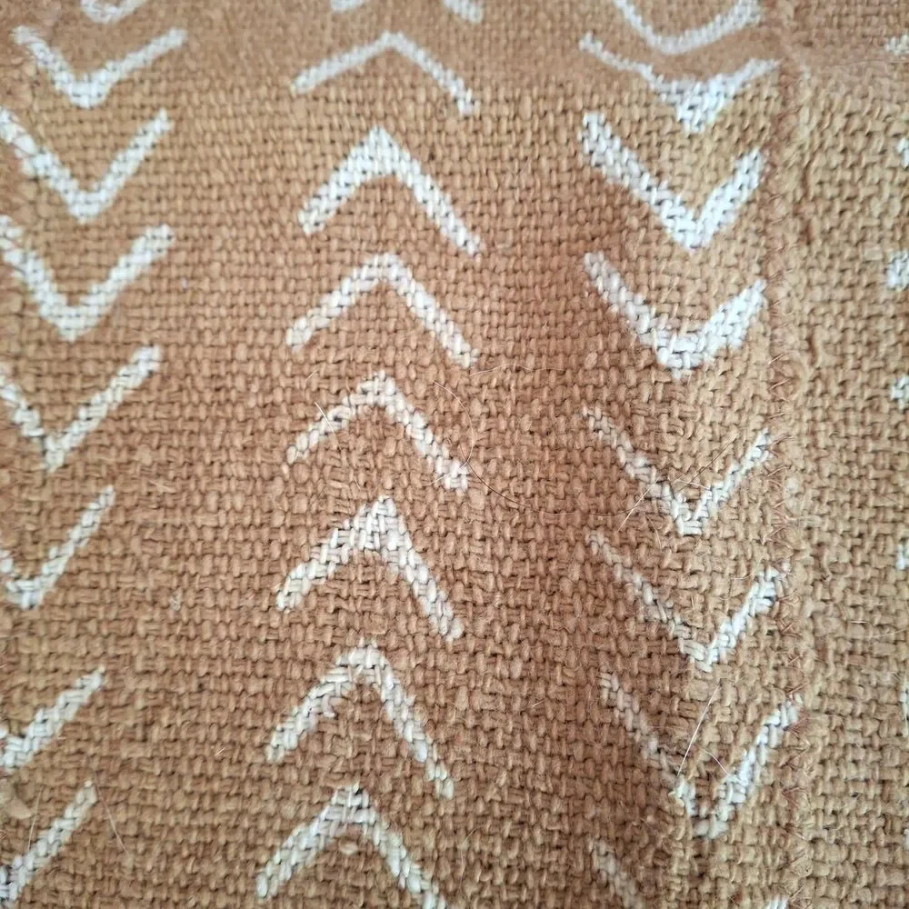 Pillow Cover African Mud Cloth Inspired Chevron Pattern Mustard Golden 18